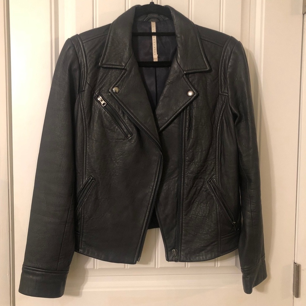 Truth and Pride Genuine Leather Biker Jacket